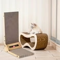 thumbnail image 1 of Runquan Cat Scratch Pad Corrugated Paper Sturdy Built-in Toy Cardboard Cat Scratcher square corners, 1 of 8