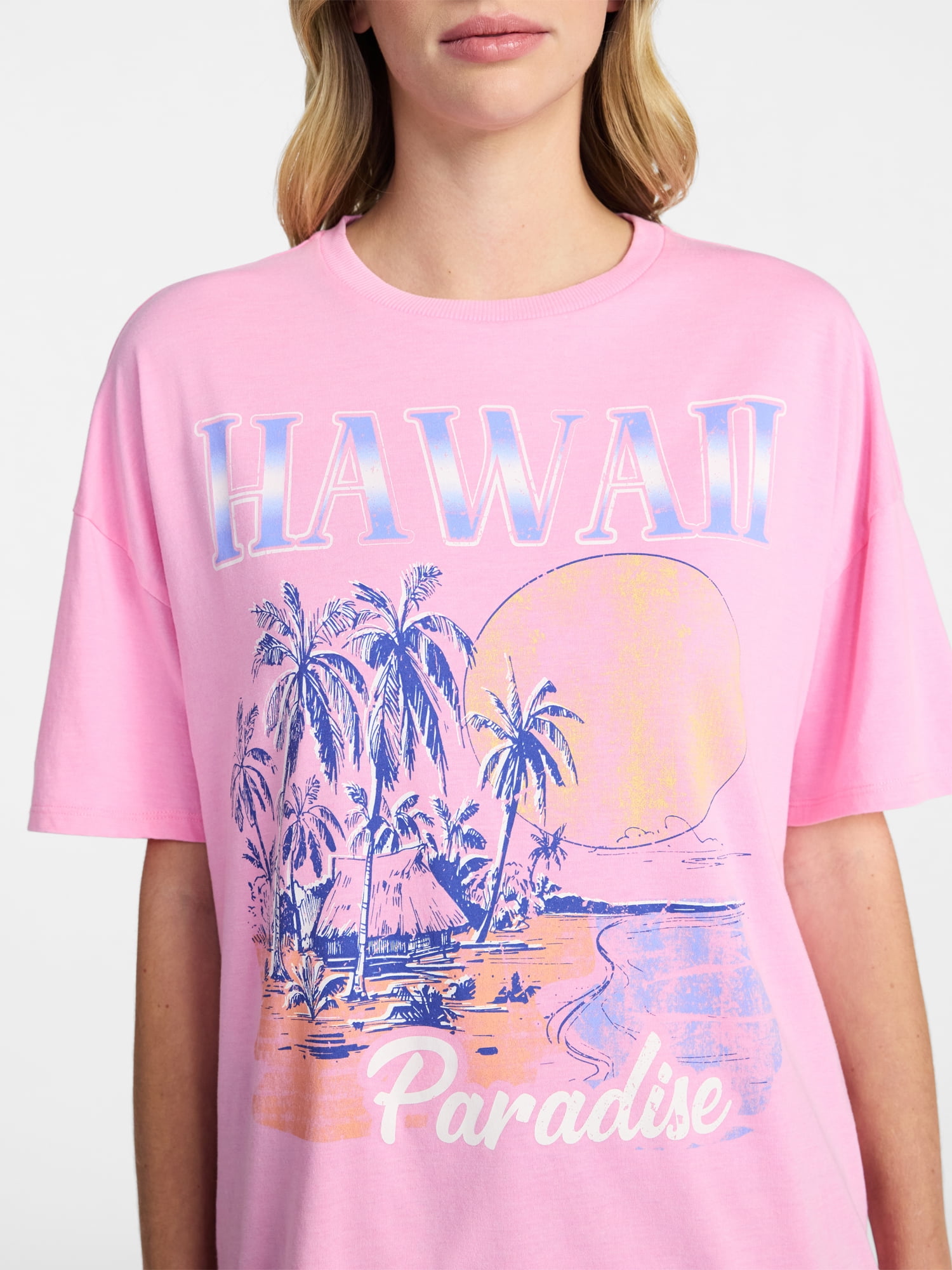 No Boundaries Washed Graphic Boyfriend Tee, Women's XXS-XXL