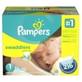 Pampers Swaddlers Diapers, Size 1, 216 Diapers