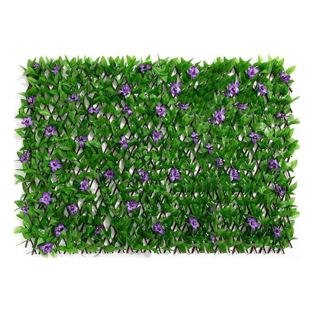 RichLink Simulation Telescopic Fence Fence Leaf Garden Decoration Plastic Green Plants,Purple orchid