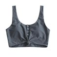 thumbnail image 1 of Camiseta de bikini ZAFUL, tankini corto con nudo en la parte delantera, acolchado, gris y azul, L, 1 of 5