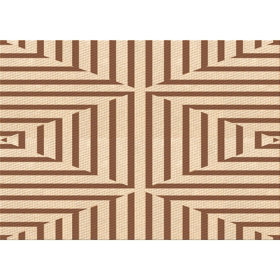 Ahgly Company Machine Washable Indoor Rectangle Transitional Deep Peach Orange Area Rugs, 5' x 8'