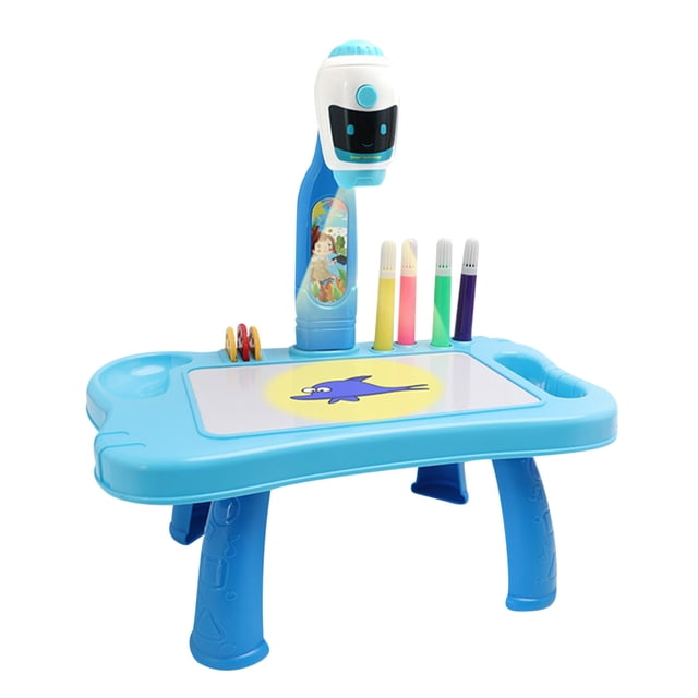 PVCS Child Smart Projector Desk With Light Learning Painting Machine Draw Toy 5ML Gift for Kids