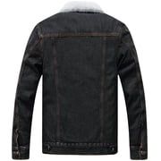 LZLER Fleece Jean Jacket for Men Heavyweight Winter Sherpa Denim Jacket