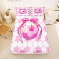 thumbnail image 5 of Erosebridal Pink Football Print Girls Queen Sheet Sets,Kawaii Bow Cute Bowtie Bed Set For Kids 4 Pieces, 5 of 6