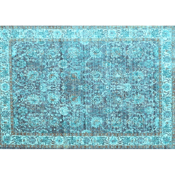 Ahgly Company Indoor Rectangle Persian Light Blue Traditional Area Rugs, 2' x 4'