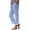 Blue_AE05, variant on Cotton Linen Pants Women Summer Dressy Casual Straight Leg Capri Pants Elastic Waist Beach Trousers with Pockets Black L
