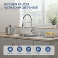 thumbnail image 3 of TVOFEK Kitchen Sink Faucet with Pull Down Sprayer and Soap Dispenser, Brushed Nickel RV Kitchen Faucets with Deck Plate for 3 Hole, Stainless Steel Spring Faucets for RV Laundry Bar, 3 of 16