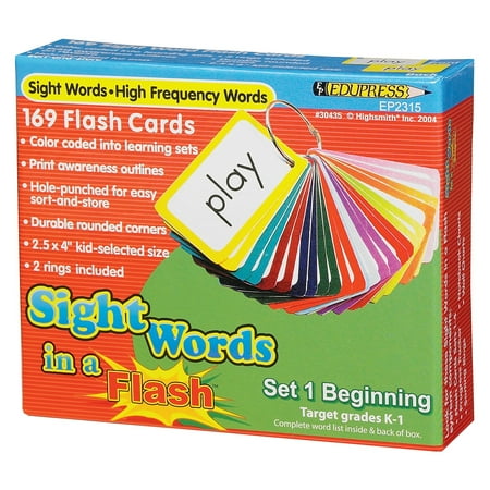 Edupress Sight Words in a Flash Learning System: Set 1 Beginning