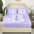 thumbnail image 3 of Erosebridal Initial Letter B Bed Sheets Set Twin Size, Purple Bed Sheets Twin, Kawaii Bow-tie Reversible Sheet Set Twin, Lightweight Room Decorative, 3 Pieces, 3 of 7