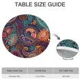 thumbnail image 6 of Exotic Floral 44Inch Bohemian Round Tablecloth with Elastic Hem, Stretchable Table Cover Fits 38 to 42 Inch Tables, Spill Resistant, 6 of 7