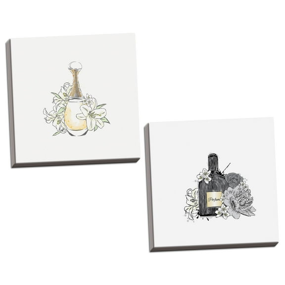 Gango Home Decor Vertical Perfume III & IV by Incado (Ready to Hang); Two 12x12in Hand-Stretched Canvases