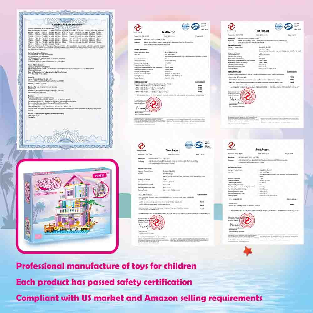 Seaside Villa Building Set 573 Pieces Toys for Girls Building Blocks House Toys Beach Villa Construction Toys Holiday Cottage Building Bricks Toys for Girls Age 6+