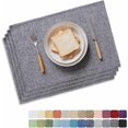 thumbnail image 2 of Linen Placemats Set of 4 Heat Resistant Washable Placemats for Parties Buffet Dinner, 12 x 18 inches, Ash Grey, 2 of 6