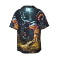 thumbnail image 5 of Salouo Purple Glowing Mushroom Pattern Cuban Collar Shirts for Men Button-Down Shirt Men's Short Sleeve Shirts Hawaiian Shirts Casual Shirts -X-Large, 5 of 6