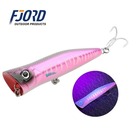 140mm 51g Popper Fishing Lure Sea Saltwater Hard Baits Floating UV Effect Swimbaits Surface Tuna Topwater Artificial Baits color 7