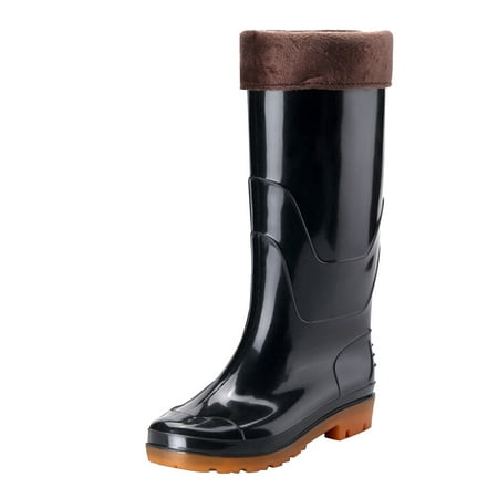 XIMIN Men s Rain Boots Water Proof Rubber Boots with Steel Shank PVC Rainboots Outdoor Work Boots Durable Slip Fishing Gardening Knee Boot for Agriculture and Industrial Working