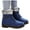 Blue, variant on Platform Mid Calf Winter Combat Boots for Women Cold Weather Fuzzy Fleece Lined Thicken Warm Snow Short Booties