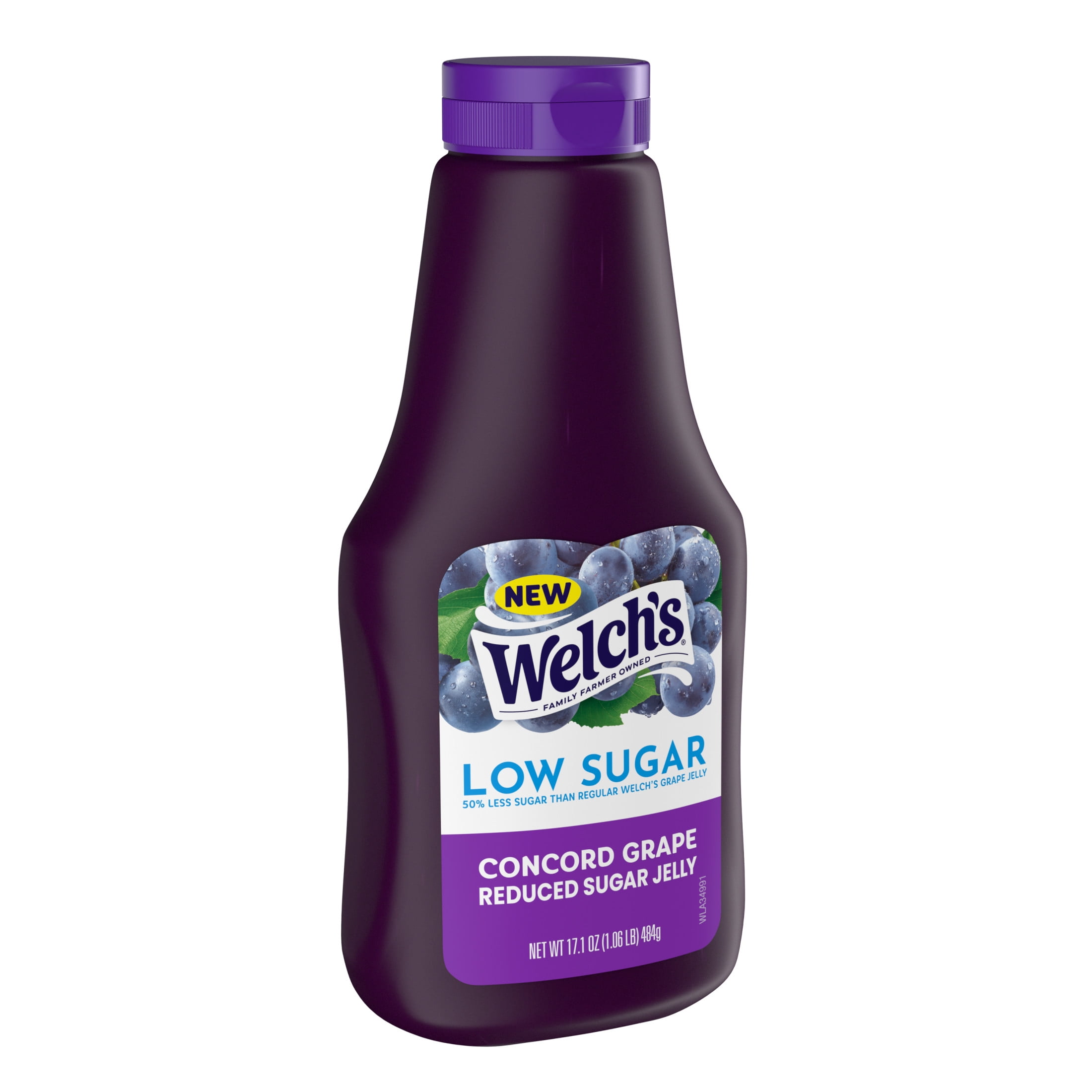 Welch's Concord Grape Low Sugar Jelly, 17.1 oz Squeeze Bottle
