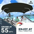 thumbnail image 2 of Knox B45-T45C 8 ft. x 54 x 54-60 in. 4-Bow Boat Bimini Top - 900D Marine Canvas - Black, 2 of 7