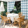thumbnail image 2 of Blue Striped Outdoor Curtains for Patio Waterproof, Windproof Privacy Curtains with Weighted Bottom, Rustic Farmhouse Stripes Outside Drapes for Picnic Garage Backyard Cabana 54"x108" 2 Panel, 2 of 8