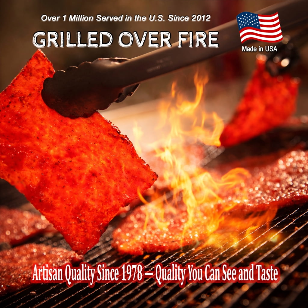 Singapore-Style Fire-Grilled Tender Pork Jerky (Original Flavor - Square Shaped 12 oz.) *Grilled Fresh to Your Order *Shipped the Same Day - L.A. Times "Handmade Gift" Winner