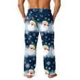 thumbnail image 3 of Fabrcox Christmas Flannel Pj Pants for Men Big and Tall Thick Warm Wide Leg Fall Winter Pajama Pants with Pockets Mid Rise Casual Elastic Waist Christmas Pajama Pants Light Blue L, 3 of 5