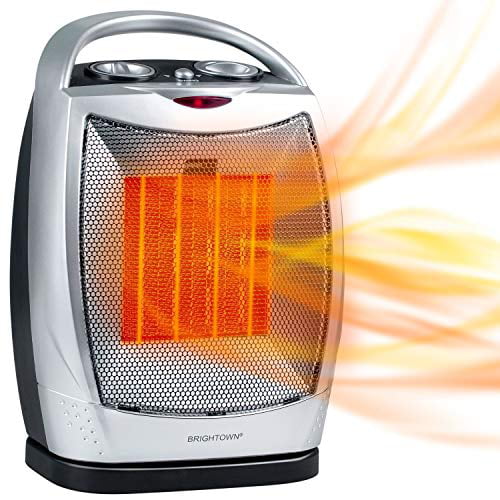 Brightown Portable Electric Space Heater 1500w 750w Oscillating Ceramic Heater With Thermostat Heat Up 200 Sq Ft In Minutes Safe Quiet For Office Home Room Desk Indoor Use Walmart Com Walmart Com
