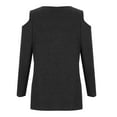 thumbnail image 5 of Annhoo Off the Shoulder Tops for Women Long Sleeve V Neck Fall Shirts Casual Comfy Solid Color Dressy Blouses, 5 of 8