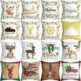 thumbnail image 2 of Yidarton Christmas Pillowcase White Elk Car Sofa Cushion Cover Holiday Household Items Pillow Case, 2 of 6