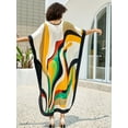 thumbnail image 3 of Geometric Printed Beach Maxi Dresses for Swimwear Women V neck Kaftan Summer Tunic Flowy Vacation Outfits Casual Caftan Robe Lightweight mumu Dress, 3 of 11