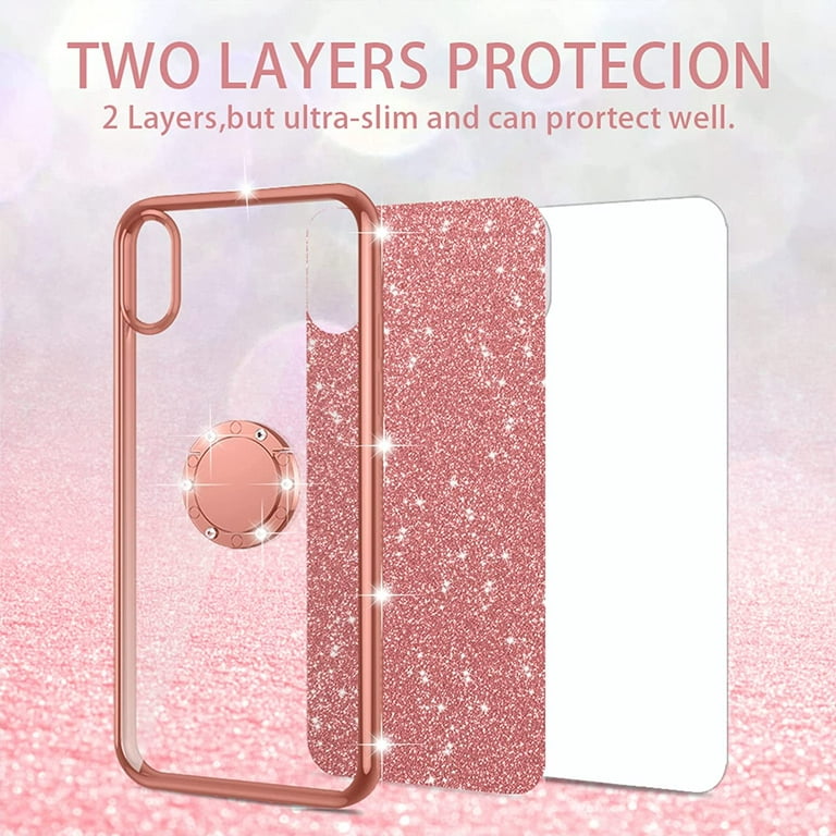  for TCL 40 XE 5G/40 NxtPaper 5G Phone Case with Ring Stand  Lanyard Strap, Cute Shiny Glitter Girls Women Drop Protection ShockProof  2-Layer Protective Cover for TCL 40 X 5G (2023) 