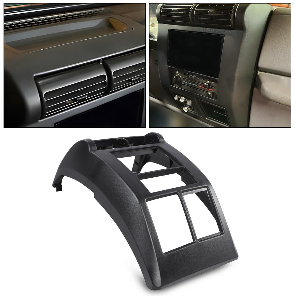 PIT66 Dash Cover Panel Kit Fit for 1997-2002 Jeep Wrangler TJ 95-6549 Black Double Din Radio Dash Mounting Bezel
