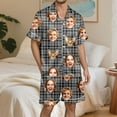 thumbnail image 6 of Custom Photo Pajamas for Men - Personalized Short Sleeve PJ Set with Your Design - Ideal for Christmas, Anniversary, Valentine's Gift (Grey, L), 6 of 7