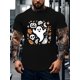 thumbnail image 1 of Camiseta de Halloween - Estampado divertido y terrorífico de murciélago, calabaza, bruja y fantasma - Cuello redondo informal de manga corta con parte superior texturizada arrugada - Lavable a máquina, 1 of 6