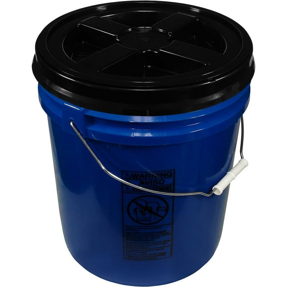 Blue 5 Gallon 90 mil Bucket with Gamma Seal Lid (Black)
