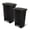 Black, variant on Glad Kitchen Trash Can with Lid, Stainless Foot Pedal and Garbage Bag Rings, 20 Gal, Black