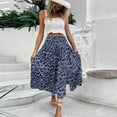 thumbnail image 2 of Xmarks Womens 2024 Spring Summer Vintage High Waisted Flowy Slit Midi Maxi Skirts Casual Lightweight Comfy Boho Floral Beach Skirt, 2 of 9
