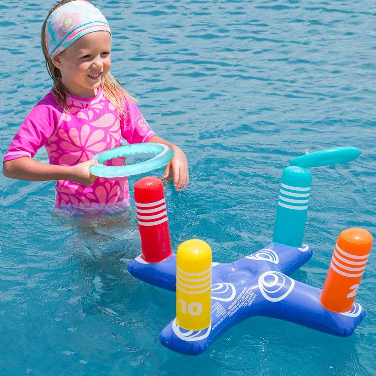 Balacoo Inflatable Swimming Rings Rainbow Swim Tube for Kids Seat Ring for Children Summer Beach Floaty Toys