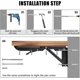 thumbnail image 5 of 2pcs Folding Shelf Brackets - Heavy Duty Metal Collapsible Triangle Shelf Bracket, Diy Wall Mounted Folding Table Hinge, Space Saving For Bench Table-, 5 of 5