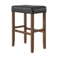 thumbnail image 2 of Alaterre Furniture Madison 30 in. Counter Height Bar Stool with Faux Leather Seat, Barstool for Kitchen Island or Bar Walnut/Black, 2 of 11