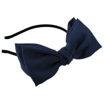 Unique Bargains 1 Pcs Satin Bow Knot Headband Fashion Hairband for Women 0.31 Inch Wide Navy Blue