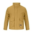 thumbnail image 4 of JXMVOJ Men's Lightweight Softshell Jacket Hooded Water Resistant Winter Hiking Windbreaker Jackets Men Workwear Fall Casual Loose Windproof Zipper Pocket Buckle Long Sleeved Hooded Casual Jacket, 4 of 6
