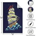thumbnail image 3 of Beautiful Embroidery Ship Tea Towels Set of 6 Nautical Themed Kitchen Dish Cloth with Hanging Loop, 18"x28"Lint-Free Absorbent Towel for Kitchen Drying Wiping and Cleaning, 3 of 5