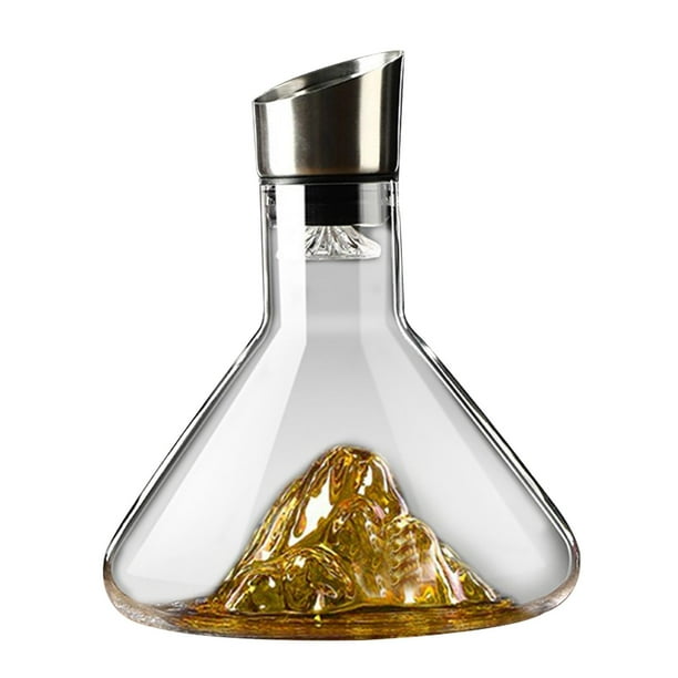 Vertedor de acero inoxidable, aireador de vino, vidrio soplado a mano con tapa vertedora, vino tinto 1600ml