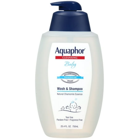 Aquaphor Baby Wash and Shampoo - Tear-free and Mild for Sensitive Skin - 24.5oz. Pump Bottle