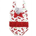 thumbnail image 2 of Hudson Baby Girls Toddler Swimsuit, Cherries, 2T, 2 of 2
