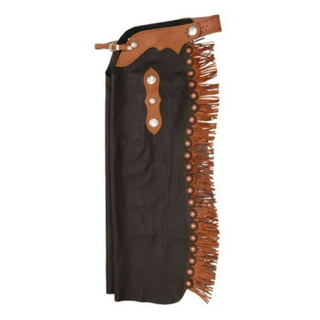 Tough 1 Smooth Leather Reining Cowboy Chaps Large Brown