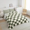 thumbnail image 3 of Manfei Geometric Plaid Bedding Twin Comforter Set,Modern Minimalist Art Down Comforter,Green Beige Bedding Sets Twin with Comforter,Breathable Room Decorative Reversible,2 Pieces, 3 of 8