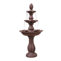 XBrand 3-Tier Freestanding Waterfall Fountain, Outdoor Garden, Yard, Lawn, Porch Décor, 51 Inch Tall, Brown